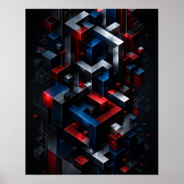 Onmogelijke Geometrische 3D Abstracte Structuur Po Poster