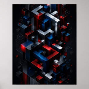 Onmogelijke Geometrische 3D Abstracte Structuur Po Poster