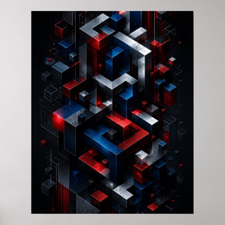 Onmogelijke Geometrische 3D Abstracte Structuur Po Poster