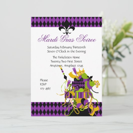 Onmogelijke Mardi Gras Stack Kaart (Staand voorkant)