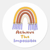 Onmogelijke motivatie regenboog bereiken ronde sticker (Voorkant)