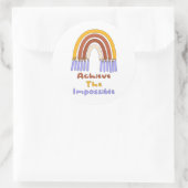 Onmogelijke motivatie regenboog bereiken ronde sticker (Tas)