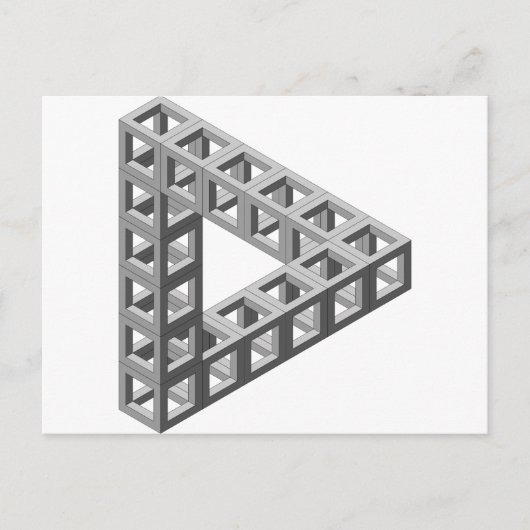 Onmogelijke optische oplichtingsdriehoek briefkaart (Voorkant)