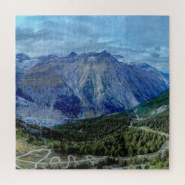 Onmogelijke puzzel - blauwe en groene berg