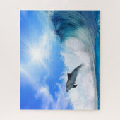 Onmogelijke puzzel - dolfijn in golven legpuzzel (Verticaal)