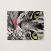 Onmogelijke puzzel - Grijze gestreepte kat Legpuzzel (Horizontaal)