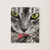 Onmogelijke puzzel - Grijze gestreepte kat Legpuzzel (Verticaal)