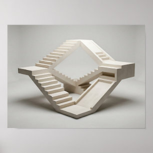 Onmogelijke Trap Lus Architecturale Geometrische M Poster