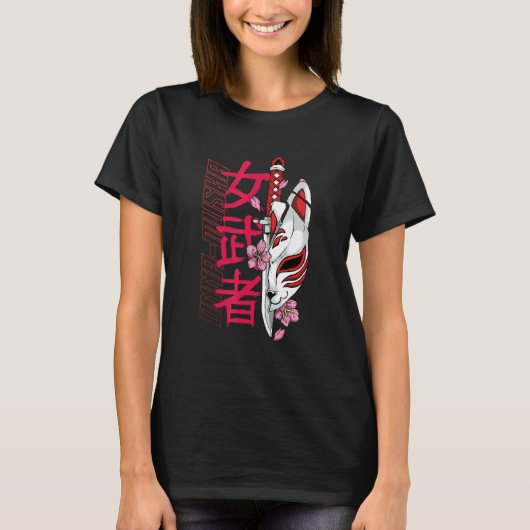 Onna musha Female Samurai Japanese Warrior Ronin B T-shirt (Voorkant)