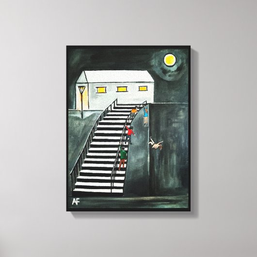 Onnodige stappen schilderij van Alfred Fox Canvas Afdruk (Voorkant)