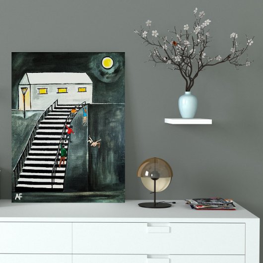 Onnodige stappen schilderij van Alfred Fox Canvas Afdruk