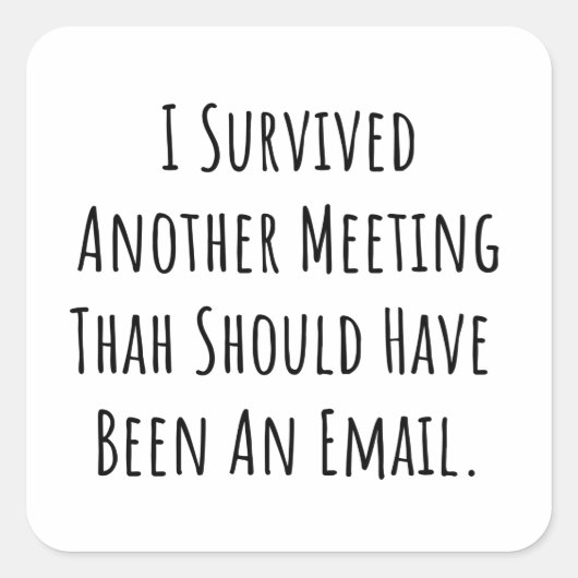 onnodige vergaderingsknoop vierkante sticker (Voorkant)