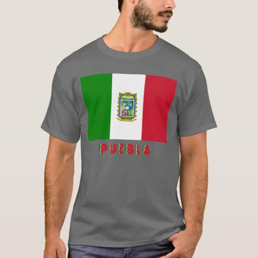 Onofficiële vlag van Puebla T-shirt (Voorkant)