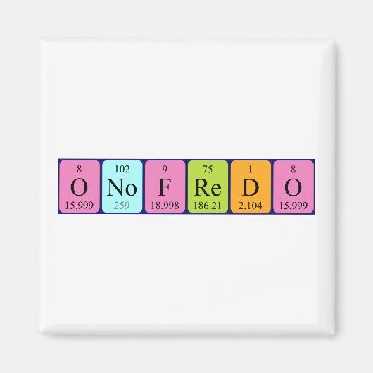 Onofredo periodieke lijstnaam magnet (Voorkant)