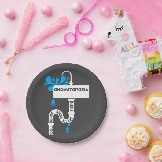 Onomatopee creatief schrijven of poëzie papieren bordje (Feest)