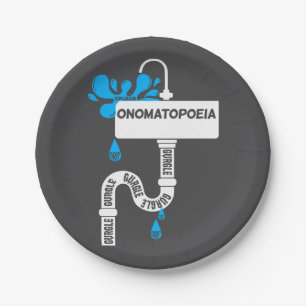 Onomatopee creatief schrijven of poëzie papieren bordje