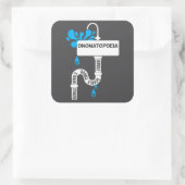 Onomatopee creatief schrijven of poëzie vierkante sticker (Tas)