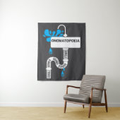 Onomatopee creatief schrijven of poëzie wandkleed (In situ)