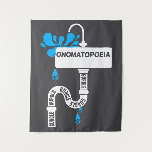 Onomatopee creatief schrijven of poëzie wandkleed (Voorkant)