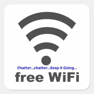 Onomatopee woord chatter denken WiFi Vierkante Sticker