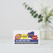 Onomatopeia Design - Stripwinkel / verzamelaar Visitekaartje (Staand voorkant)