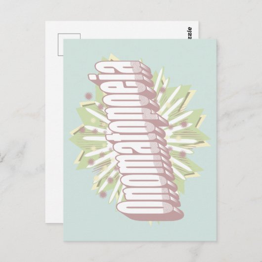 Onomatopoeia Explosion English Language Briefkaart (Voorkant / Achterkant)