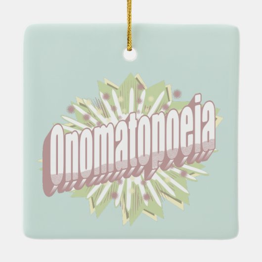 Onomatopoeia Explosion English Language Keramisch Ornament (Achterkant)
