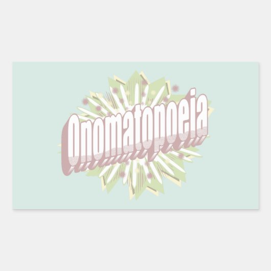 Onomatopoeia Explosion English Language Rechthoekige Sticker (Voorkant)