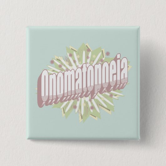 Onomatopoeia Explosion English Language Vierkante Button 5,1 Cm (Voorkant)