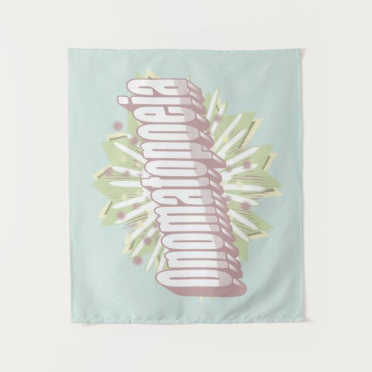 Onomatopoeia Explosion English Language Wandkleed (Voorkant)