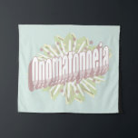 Onomatopoeia Explosion English Language Wandkleed<br><div class="desc">Dit maakt deel uit van mijn Engelse taalstructuur,  het collectie van grammaticaregels. Het woord onomatopee in het midden van een starburst-explosie,  wat je zou kunnen zien in een stripverhaal. Onomatopeia is wanneer een woord eruit ziet of klinkt als de betekenis ervan.</div>