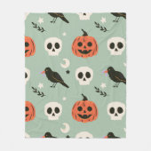 ononderbroken naadloos patroon met ravens, schedel fleece deken (Voorkant)