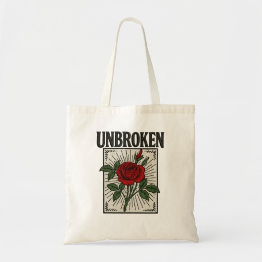 Ononderbroken Roos geborduurde kunst Tote Bag (Voorkant)