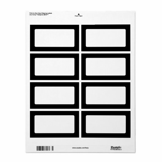 Ononderbroken zwarte rand blanco etiket (Full Sheet)