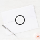 Ononderbroken zwarte rand blanco ronde sticker (Envelop)