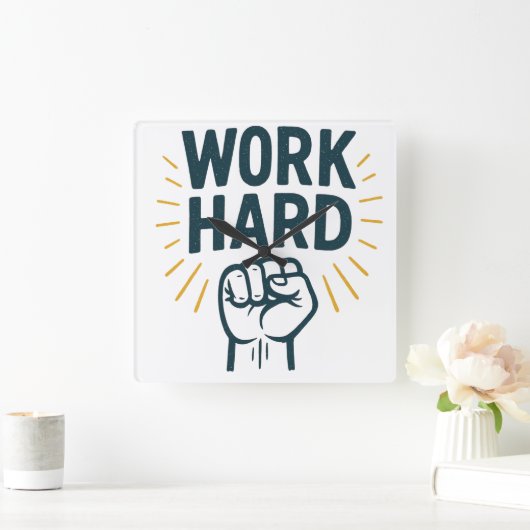 Onophoudelijk streven naar grootheid vierkante klok (Huis)