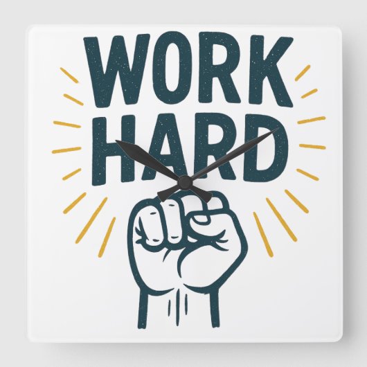 Onophoudelijk streven naar grootheid vierkante klok (Voorkant)