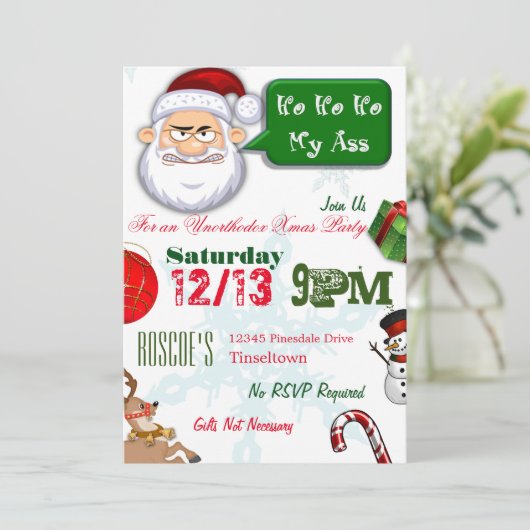 Onorthodoxe kerstfeestuitnodigingen kaart (Staand voorkant)