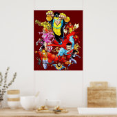 onoverwinnelijke en vriend held kunst poster (Keuken)