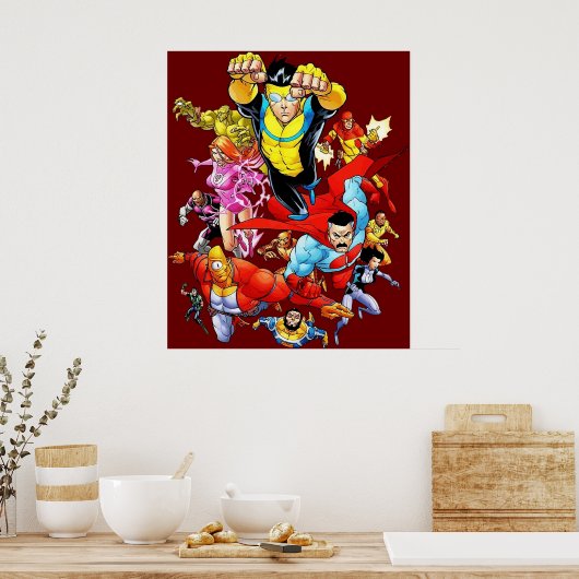 onoverwinnelijke en vriend held kunst poster (Keuken)