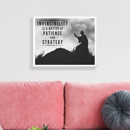 Onoverwinnelijkheid is een kwestie van geduld en s canvas afdruk (Insitu (Woonkamer))