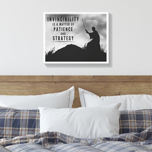 Onoverwinnelijkheid is een kwestie van geduld en s canvas afdruk (Insitu (Slaapkamer))