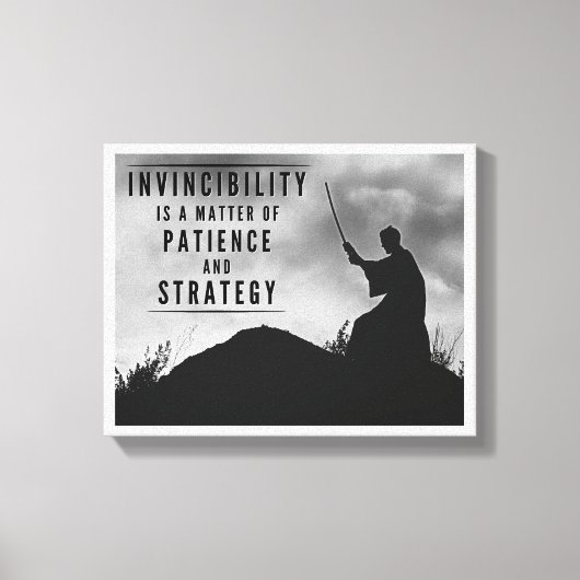 Onoverwinnelijkheid is een kwestie van geduld en s canvas afdruk (Voorkant)