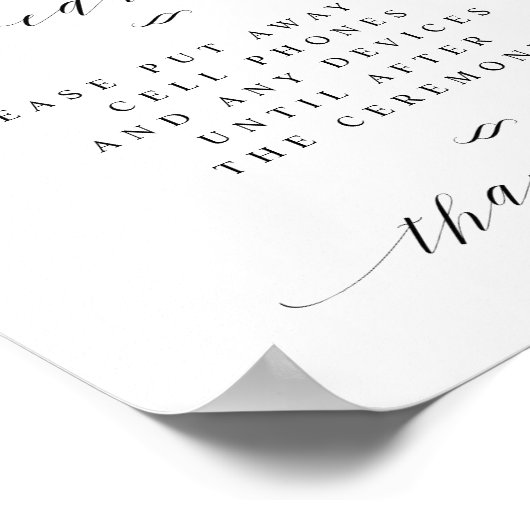 Onplugged Weddenkalligraphy Script Welcome Sign Poster (Hoek)