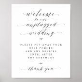 Onplugged Weddenkalligraphy Script Welcome Sign Poster (Voorkant)