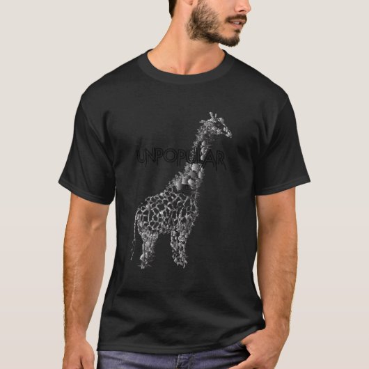 Onpopulaire Rises-Giraffe T-shirt (Voorkant)