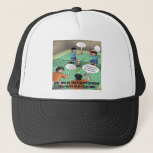 Onpretentielke Tennis Cartoon Grappige T-Shirts Ka Trucker Pet