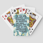 Onrecht Tutu Quote Handlettering Pokerkaarten (Achterkant)