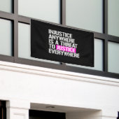 Onrecht waar dan ook is een bedreiging voor de rec spandoek (Buitenkant Gebouw)