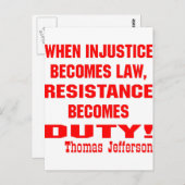 Onrecht wordt de wet verzet wordt een plicht briefkaart (Voorkant / Achterkant)